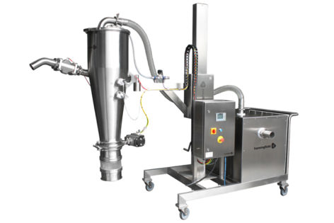 pneumatic conveying of pharmaceutical powders
