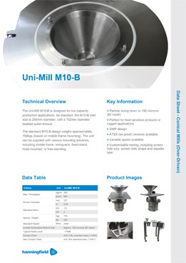 Uni-Mill M10-B Data Sheet