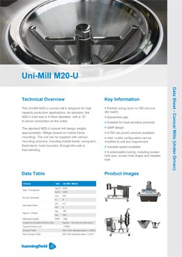 Uni-Mill M20-U Data Sheet