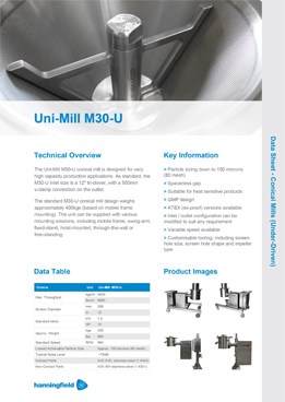 Uni-Mill M30-U Data Sheet