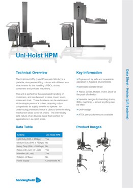Uni-Hoist HPM Data Sheet