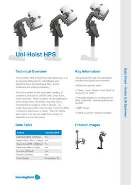Uni-Hoist HPS Data Sheet