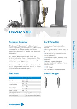 Uni-Vac V100 Data Sheet