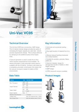 Uni-Vac VC05 Data Sheet