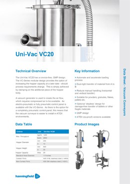 Uni-Vac VC20 Data Sheet